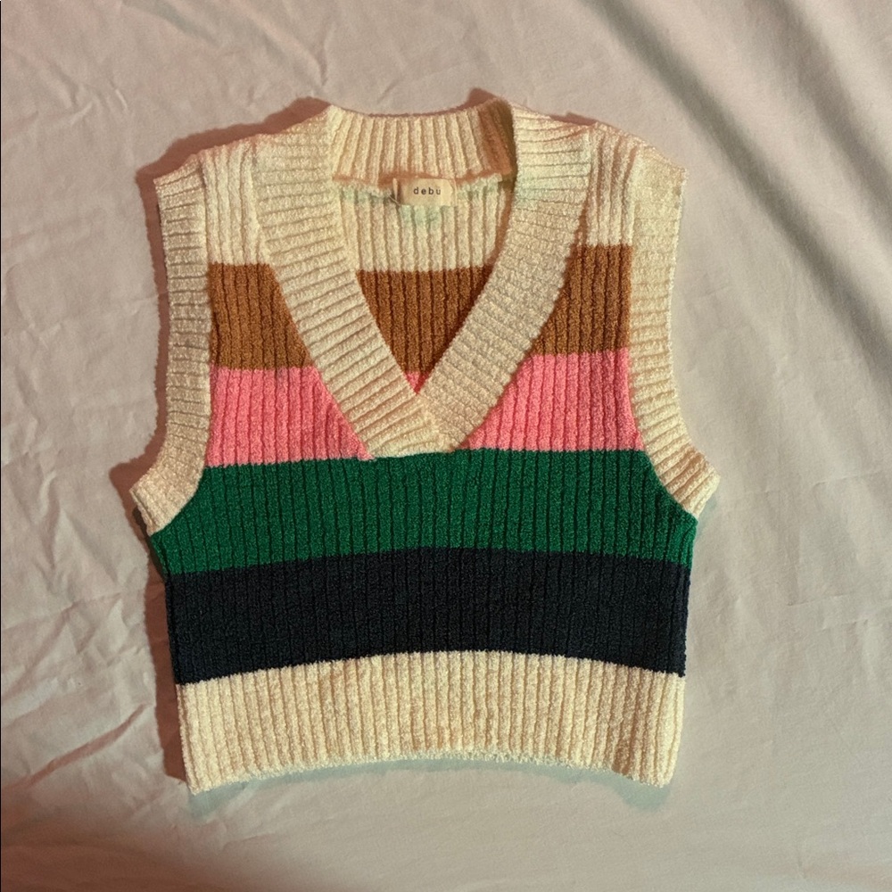 Colorful Striped Women's Sweater Vest